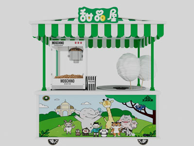 现代甜品店售卖车 商业设备3d模型 现代甜品店售卖车 商业设备