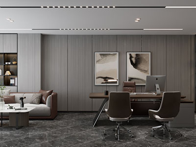 现代董事长 总经理办公室3d模型 现代董事长 总经理办公室