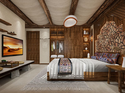 侘寂风民宿酒店客房3d模型 侘寂风民宿酒店客房