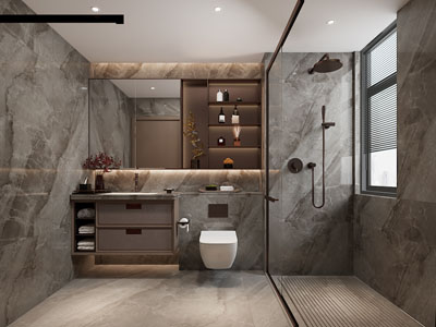 新中式中古风卫浴间 洗手间