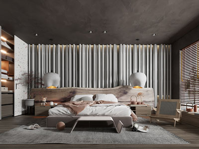 侘寂风中古风卧室