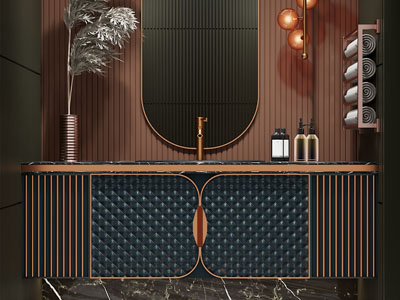 现代轻奢洗手台 镜子 浴室柜