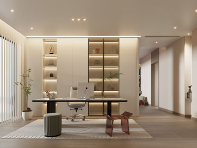 现代主卧室套间书房