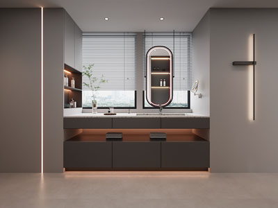 现代洗手台 镜子 浴室柜