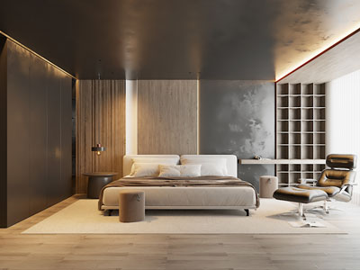 现代暗黑风卧室