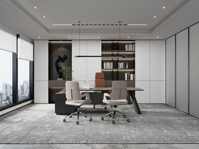 现代董事长 总经理办公室3d模型 现代董事长 总经理办公室