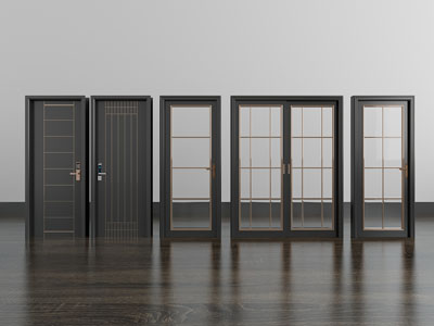 现代密码锁的入户门 平开门 玻璃门 推拉门3d模型 现代密码锁的入户门 平开门 玻璃门 推拉门