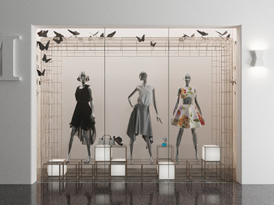 现代女装橱窗3d模型 现代女装橱窗