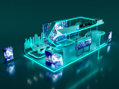 现代科技展厅展览3d模型 现代科技展厅展览
