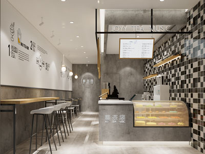 现代奶茶店3d模型 现代奶茶店