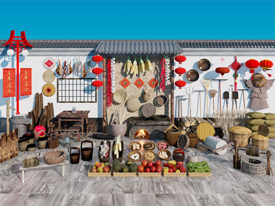 现代农具 农产品展厅展览 民俗农耕农具3d模型 现代农具 农产品展厅展览 民俗农耕农具