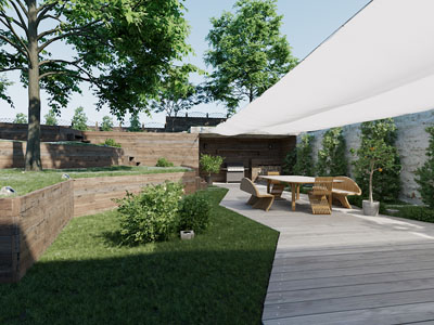 现代庭院植物景观园艺小品 休闲桌椅组合