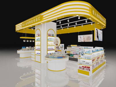 现代化妆品专柜 展厅展览3d模型 现代化妆品专柜 展厅展览