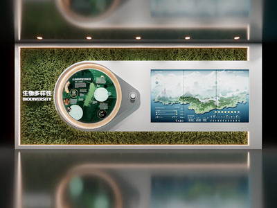 现代展厅展览背景墙3d模型 现代展厅展览背景墙