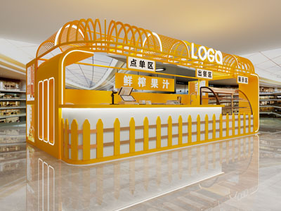 现代果汁饮料奶茶店门头