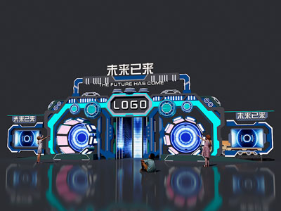 现代科技展厅展览3d模型 现代科技展厅展览