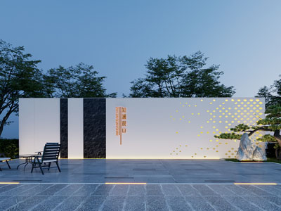 新中式景观墙 植物景观园艺小品