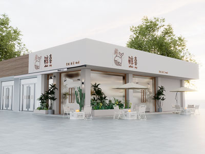 现代蛋糕鲜花店门头