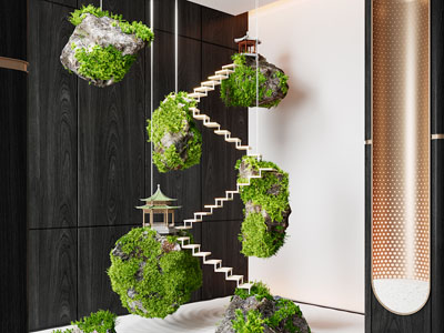 新中式室内景观园艺小品