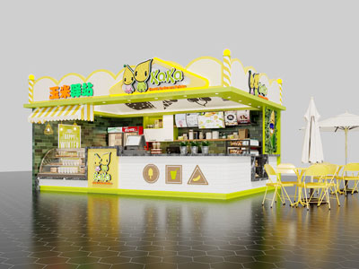 现代奶茶店3d模型 现代奶茶店