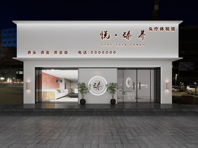 现代头疗养发养身体验馆门头