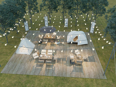 现代营地帐篷 休闲桌椅组合