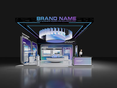 现代新能源展厅展览3d模型 现代新能源展厅展览