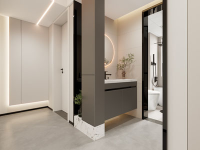 现代卫浴间 洗手间干区