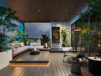 现代阳台景观园艺小品