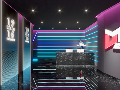 现代KTV大厅前台 门头