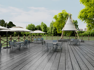 现代营地露天遮阳伞 桌椅组合