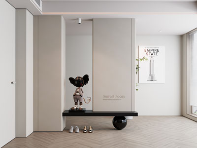 现代玄关隔断鞋柜