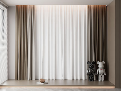 现代窗帘窗纱3d模型 现代窗帘窗纱