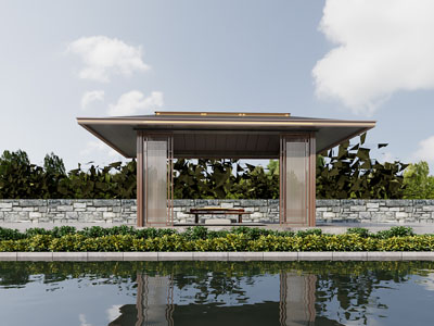 新中式廊架 凉亭 园艺小品