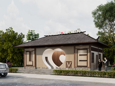 新中式公共卫生间3d模型 新中式公共卫生间