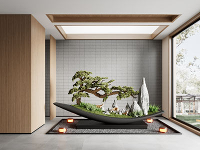 新中式室内景观园艺小品