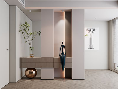 现代玄关景观鞋柜