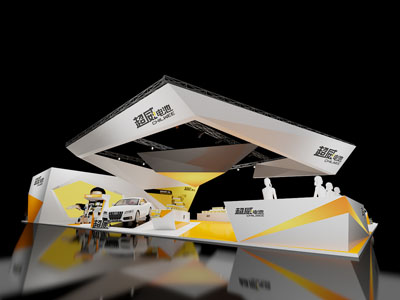 现代超威电池展厅展览3d模型 现代超威电池展厅展览