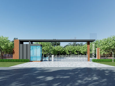 现代公司大门3d模型 现代公司大门