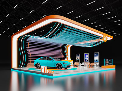 现代汽车展厅展览3d模型 现代汽车展厅展览
