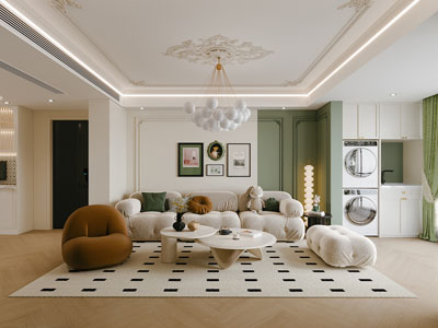 法式奶油风客厅