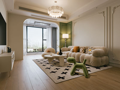 法式奶油风客厅