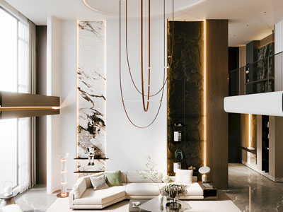 现代别墅挑高客厅