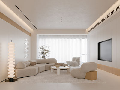 现代奶油风客厅