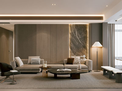 现代原木风客厅