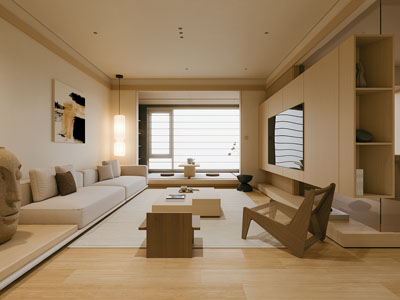 现代中古风客厅