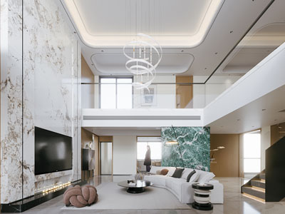 现代别墅挑高客厅