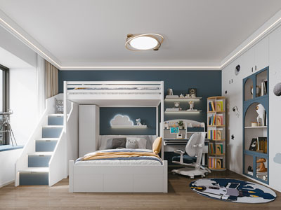 现代卧室 儿童房 男孩房