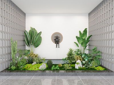 侘寂风室内景观园艺小品