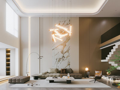 现代别墅挑高客厅